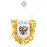 Вымпел пятиугольный "Герб Россия" (100х150) белый фон (уп.1шт) SKYWAY