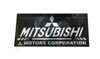 Вставка в номер табличка MITSUBISHI хром черная