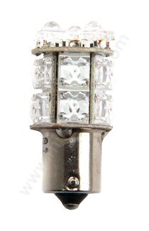 Лампа светодиодная 12V 21w с цоколем большая красная (13 диодов)