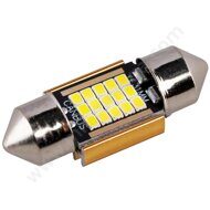 Автолампа диод T11(C5W) 12V 15 SMD диодов 1-конт 31мм Белая SKYWAY Салон, номер