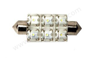 Лампа светодиодная с цоколем в салон Россия 12V 5W 6 LED белая