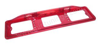 Рамка для номера с подсветкой пластм КОМПАКТ (красная) с автостопом АВ009-кр